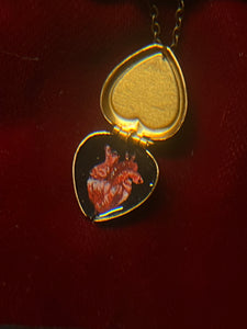 Brass Heart Locket - Lily of the Valley 1