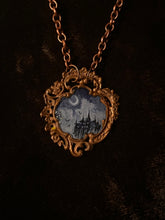 Load image into Gallery viewer, Haunted Castle in Copper Baroque Pendant