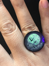 Load image into Gallery viewer, Full Moon and Bats Glow Ring (Sizes 5-9) (A)