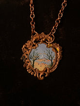 Load image into Gallery viewer, Sunset Crescent Moon in Baroque Pendant