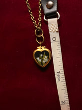 Load image into Gallery viewer, Brass Heart Locket - Lily of the Valley 2
