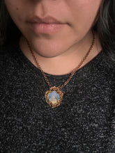 Load image into Gallery viewer, Sunset Crescent Moon in Baroque Pendant