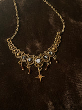 Load image into Gallery viewer, Moon Phases Crescent Necklace with Crystals