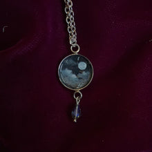 Load image into Gallery viewer, Cloudy Full Moon and Crystal Pendant