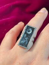 Load image into Gallery viewer, Crescent Moon Rectangular Ring size 5-8