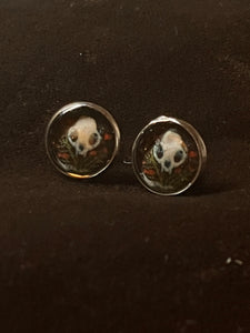 Small Button Print Earrings