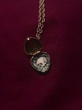 Load image into Gallery viewer, Brass Skull Locket - Golden Bow
