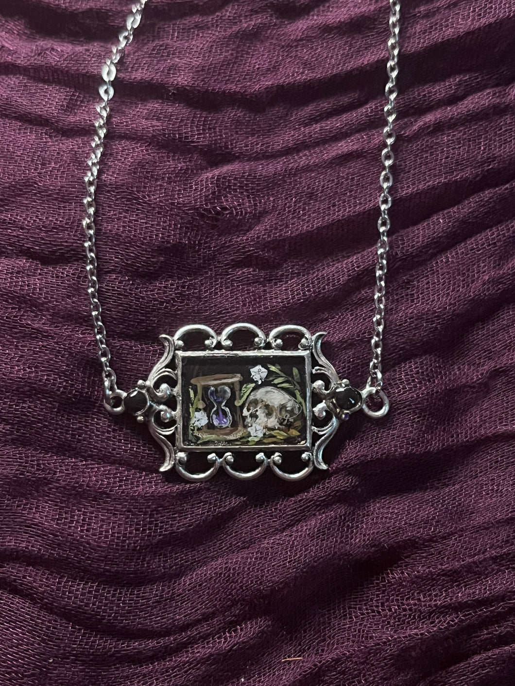 Vanitas with Skull, Moonflowerd and Hourglass