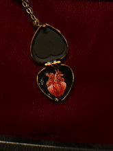Load image into Gallery viewer, Brass Heart Locket - Oleander Flowers

