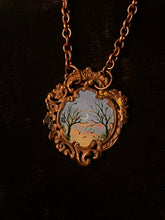 Load image into Gallery viewer, Sunset Crescent Moon in Baroque Pendant
