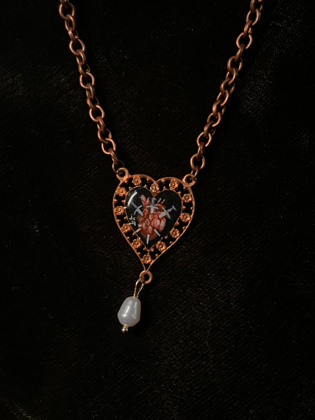 Three of Swords Pendant with Pearl