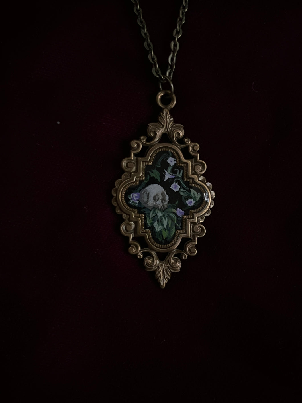 Victorian Skull and Moonflowers