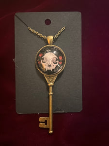 Cat Skull Key Pendant