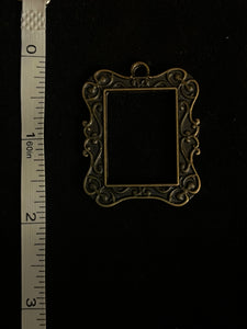 Custom Painted Square Fancy Frame Pendant