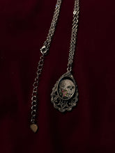 Load image into Gallery viewer, Skull and Pink Flowers Necklace
