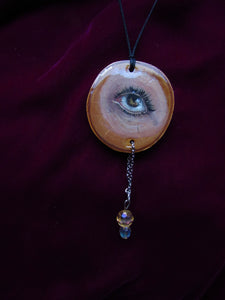 Watchful Eye Wooden Pendant