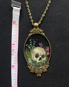 Death Garden Pendant (Lily of the Valley and Magenta flowers)