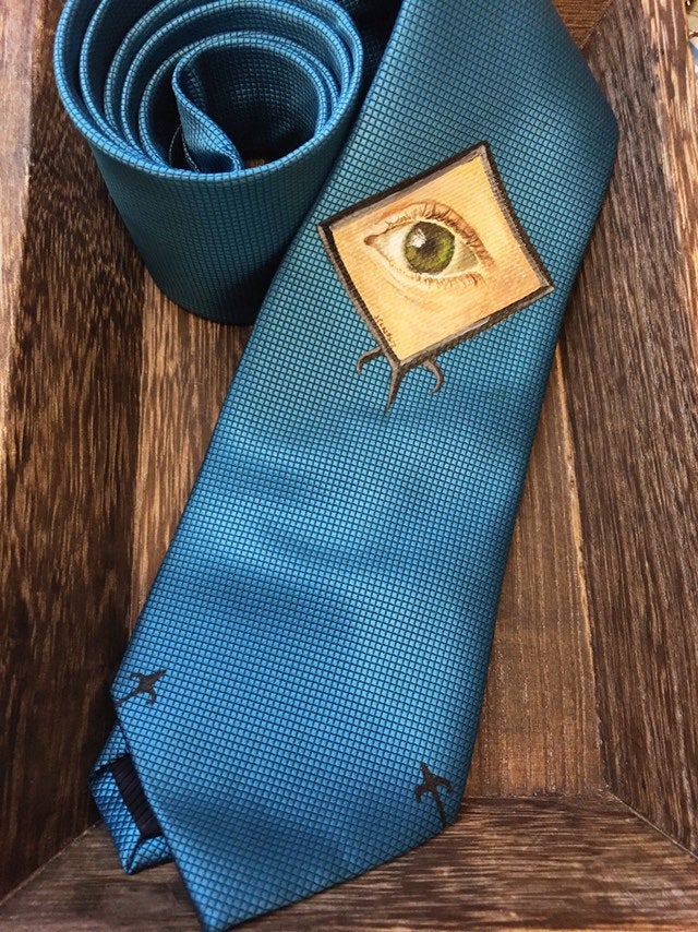 Hand-painted Lover's Eye Tie | Vintage Inspired | 1940s - On Sale