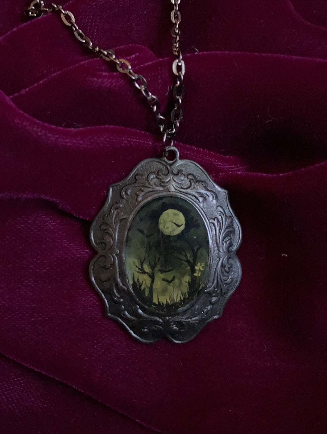 Sepia-tone Full Moon Necklace