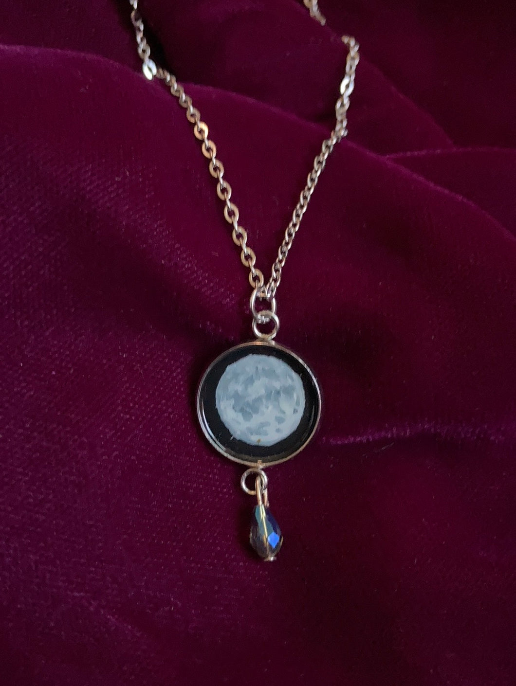 Full Moon and Crystal  Pendant